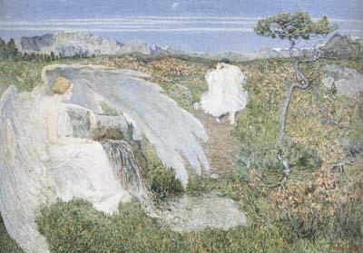 Giovanni Segantini Love at the Spring of Life (The Fountain of Youth) (mk19) Norge oil painting art